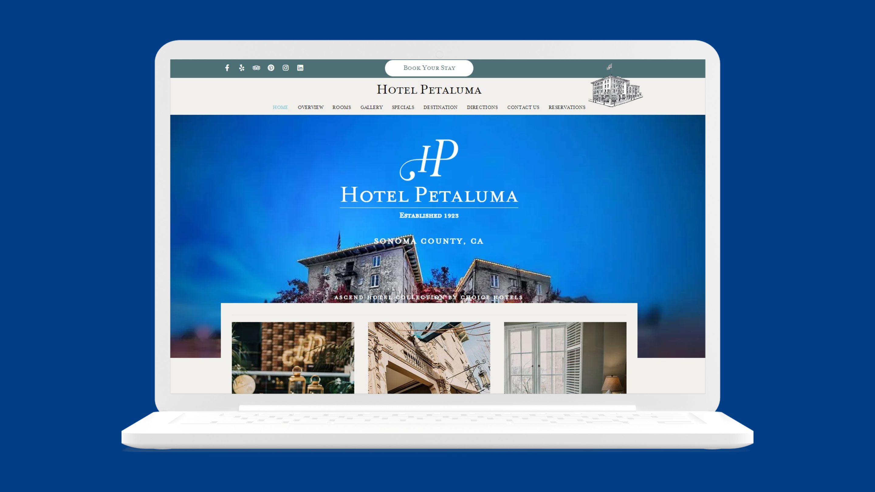 Hotel Petaluma homepage content